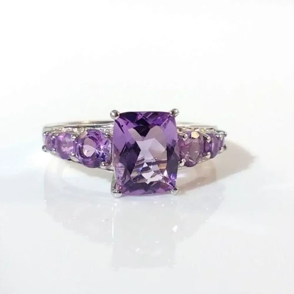 Brazilian Amethyst Ring Sterling Silver Size 10